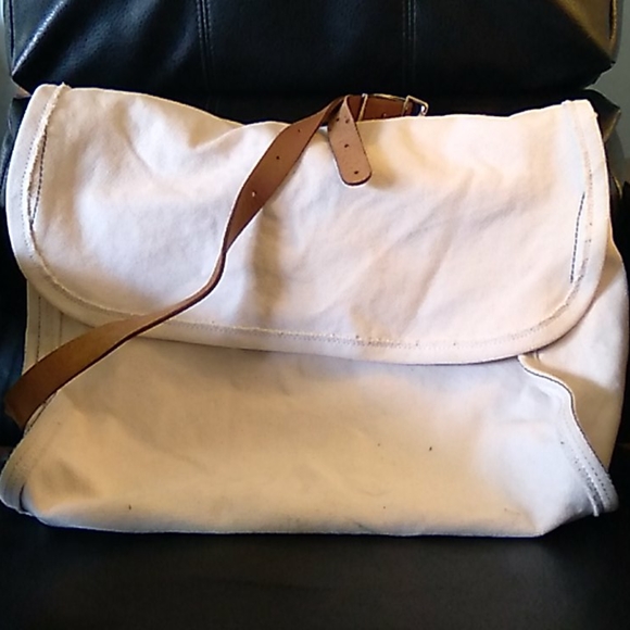 J Crew Large Canvas Messenger Bag
